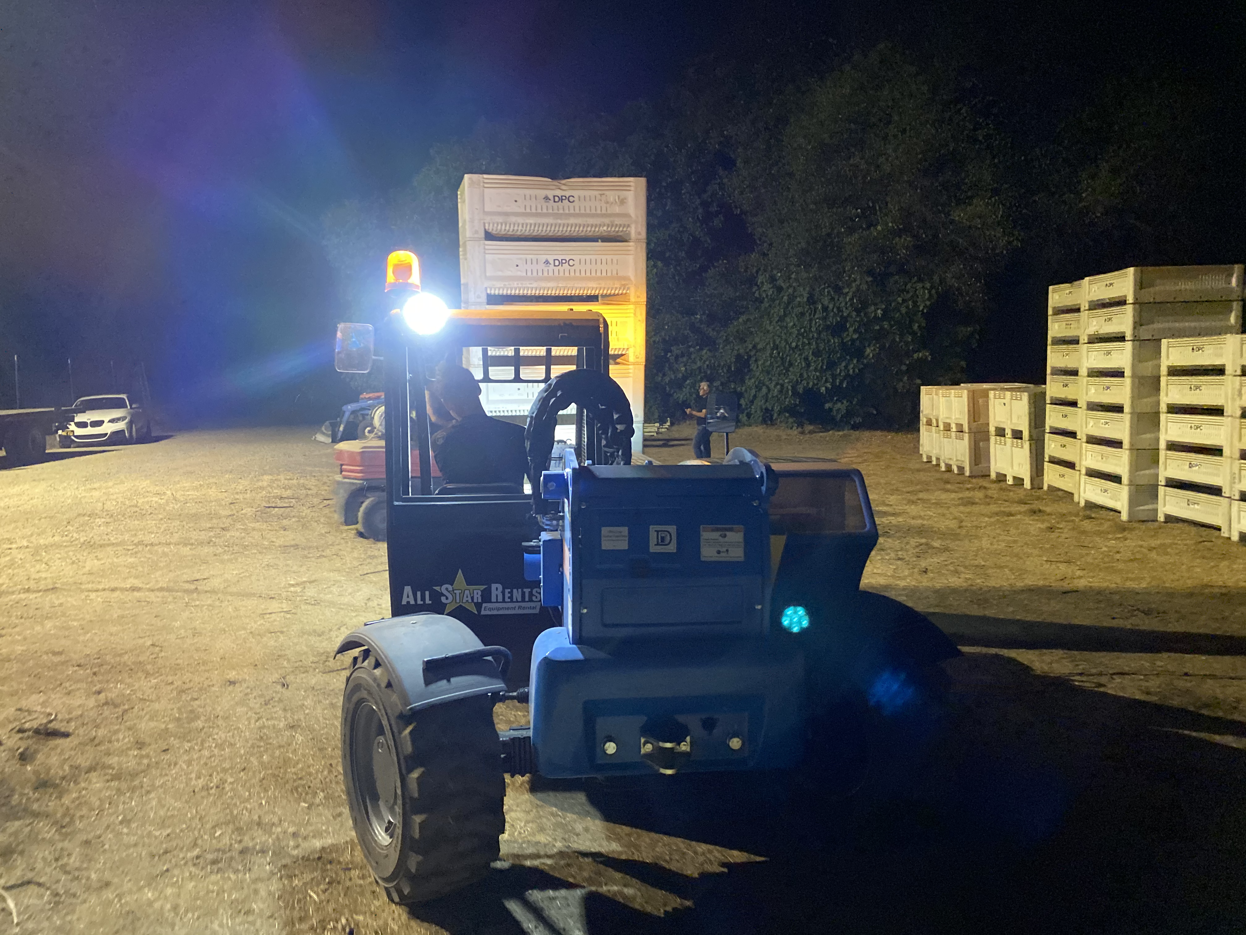 night time wine grape harvesting