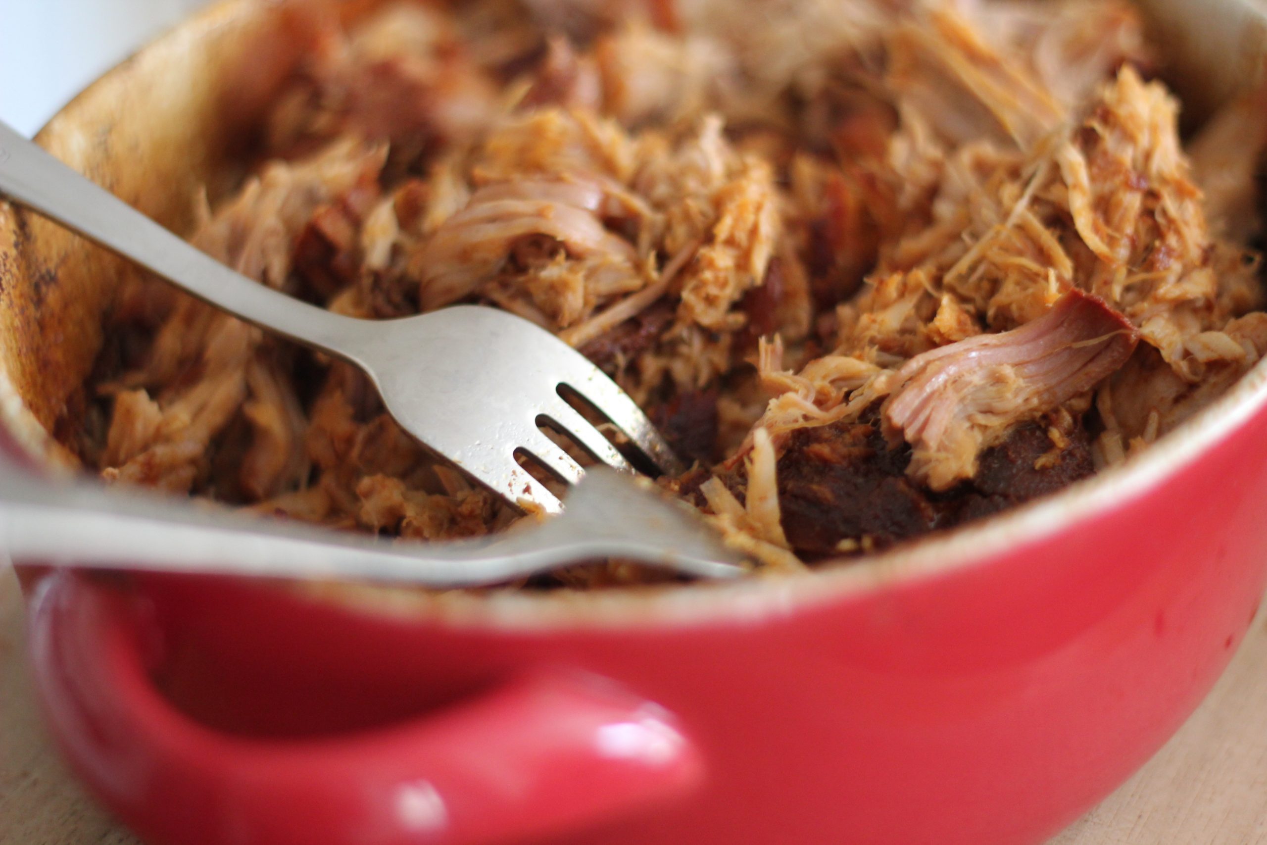 freshly cooked pulled pork
